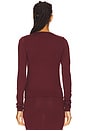 view 3 of 4 Fitted Crewneck Long Sleeve Soft Jersey T-Shirt in Oxblood