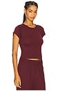 view 2 of 4 Short Sleeve Cotton Modal Baby Tee in Oxblood