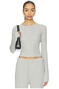 view 1 of 4 Long Sleeve Thermal Top in Heather Grey