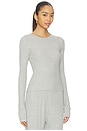 view 2 of 4 Long Sleeve Thermal Top in Heather Grey