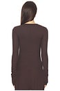 view 3 of 4 Long Sleeve Fitted Top in Espresso