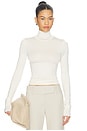 view 1 of 4 Fitted Turtleneck Top in Cream in Ivory