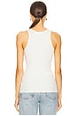 view 3 of 4 High Neck Fitted Tank Top in Cream