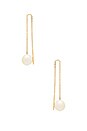 view 3 of 3 BOUCLE D'OREILLES PENDENTIF ROUND PEARL in 14k Gold