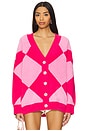 view 2 of 6 How Oversized Cardigan in Tarte Framboise