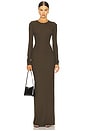 view 1 of 3 Long Sleeve Crewneck Maxi Dress in Moss