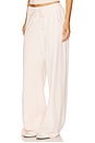 view 3 of 6 Drawstring Lightweight French Terry Wide Leg Sweatpant in Dusty Pink