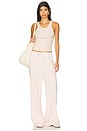 view 5 of 6 Drawstring Lightweight French Terry Wide Leg Sweatpant in Dusty Pink