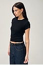 view 3 of 8 Fitted Crewneck Short Sleeve Top in Black