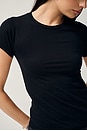 view 4 of 8 Fitted Crewneck Short Sleeve Top in Black
