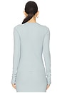 view 3 of 4 Long Sleeve Fitted Top in Dusty Blue
