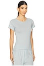 view 2 of 4 Fitted Crewneck Short Sleeve T-Shirt in Dusty Blue