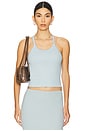 view 1 of 4 Rib Tank Top in Dusty Blue