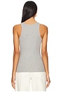 view 3 of 4 High Neck Fitted Tank Top in Heather Grey