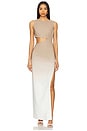 view 3 of 5 МАКСИ ПЛАТЬЕ HELENA in Taupe & Ivory