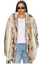 view 1 of 5 Cooper Pelted Coat in Ivory & Mocha