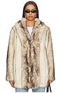 view 2 of 5 Cooper Pelted Coat in Ivory & Mocha