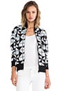 view 1 of 5 Geo Bomber Track Jacket in White & Blue