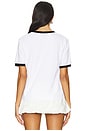 view 3 of 4 Alpha Spider Ringer Tshirt in White & Black