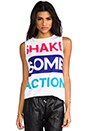 view 1 of 4 Shake Some Action Tank in White & Red