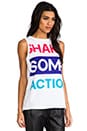 view 2 of 4 Shake Some Action Tank in White & Red