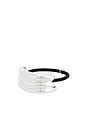 view 1 of 2 Modern Rows Hair Tie in Silver & Black