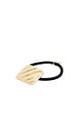 view 1 of 2 Shiny Square Hair Tie in Gold & Black