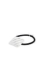 view 1 of 2 Shiny Square Hair Tie in Silver & Black