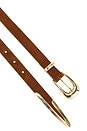 view 3 of 3 Modern Saddle Belt in Warm Truffle Suede