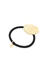 view 2 of 2 Scallop Crystal Hairtie in Gold