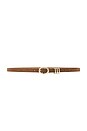view 1 of 3 Classic Skinny Belt Belt in Mocha Suede & Gold
