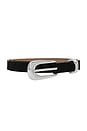 view 3 of 3 Modern Saddle Belt in Black & Silver
