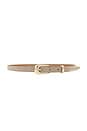 view 1 of 3 Liquid Metal Western Belt in Shiitake Suede & Gold