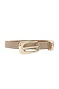 view 3 of 3 Liquid Metal Western Belt in Shiitake Suede & Gold