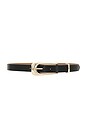 view 1 of 3 Large Signature Buckle Belt in Black Nappa Leather & Gold