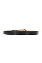 view 2 of 3 Large Signature Buckle Belt in Black Nappa Leather & Gold