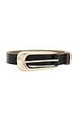 view 3 of 3 Large Signature Buckle Belt in Black Nappa Leather & Gold