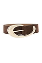view 3 of 3 Suede Belt in Warm Truffle & Gold