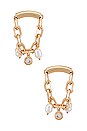 view 1 of 2 Pearl Chain Earring in Gold