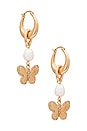 view 1 of 3 BUTTERFLY イヤリング in Gold