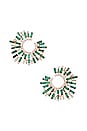 view 1 of 2 Opulent Crystal Stardust Open Circle Earrings in Green Crystal