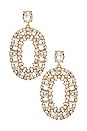 view 1 of 2 Sparkle Oval Dangle Earrings in Clear Crystals