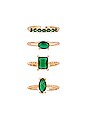view 1 of 3 Green Dream Ring Set in Emerald