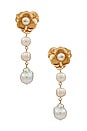 view 1 of 2 Pearl And Flower Earrings in Pearl