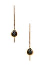 view 1 of 2 Threader Earrings in Black & Gold