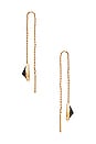 view 2 of 2 Threader Earrings in Black & Gold