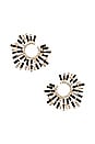 view 1 of 2 PENDIENTES SUNBURST in Black & Gold