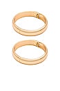view 4 of 4 Simple Stackable Bangle Bracelet Set in 18k Gold Plated