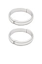 view 4 of 4 Simple Stackable Bangle Bracelet Set in Rhodium