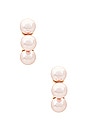 view 3 of 3 Five Point Hoop Earrings in Pink Pearl